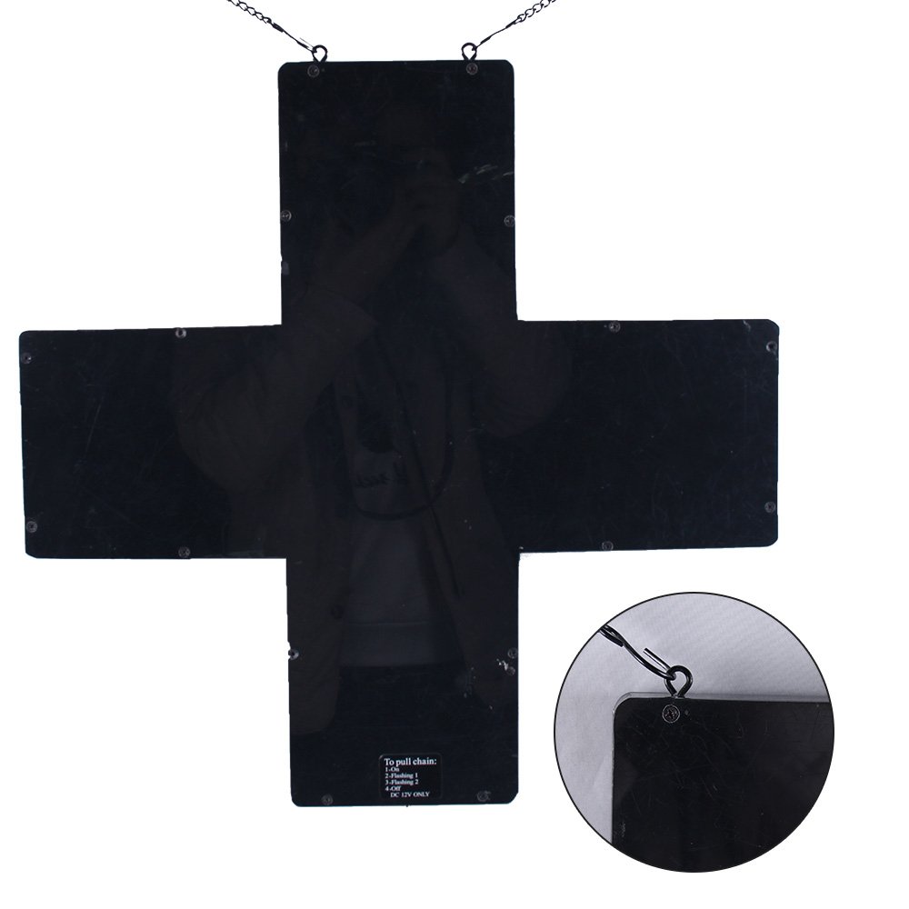 Hidly 24*24'' High Bright and Low Voltage Green & Blue Color Shining Indoor Acrylic LED Pharmacy Cross Sign