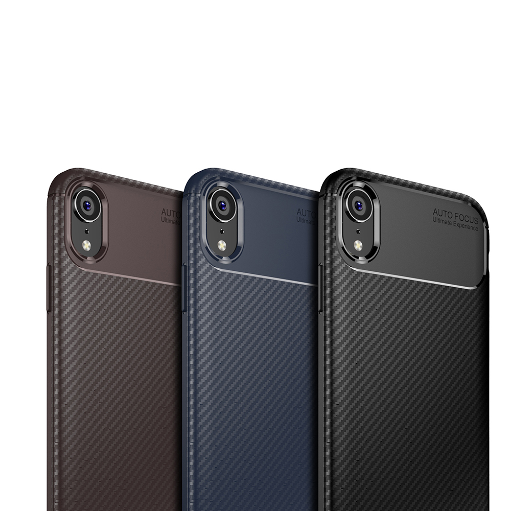 Carbon Fiber 360 Protective phone case For iPhone XR TPU Silicone back cover case
