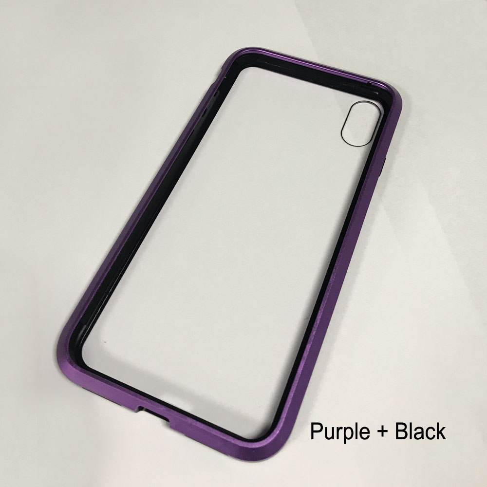 2019 New Arrival Metal frame 6D glass flip cover drop  Magnetic phone case For iPhone 6 7 8 plus bumper case