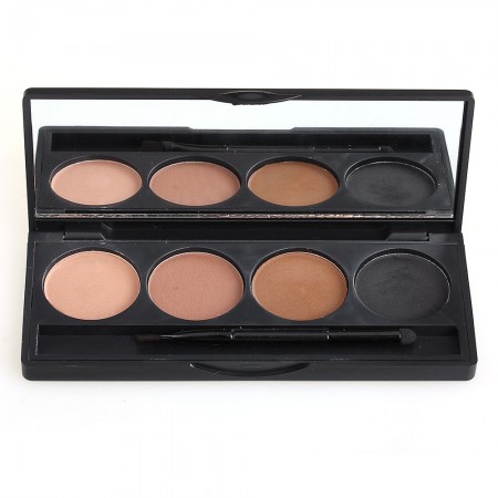 4 Colors Eyebrow Powder Eye Brow Palette Makeup Shading Kit with Brush Mirror