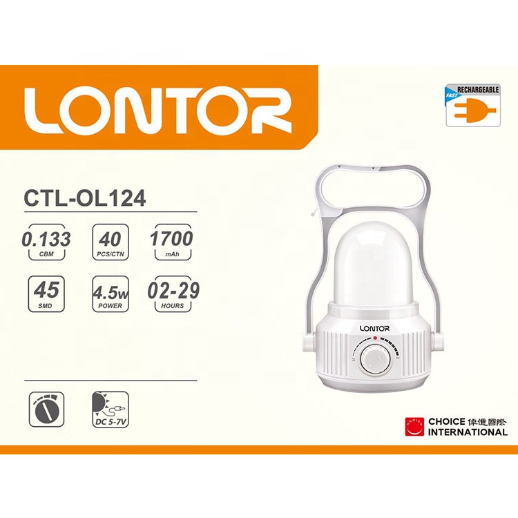 LONTOR Rechargeable LED camping lantern  CTL-OL124