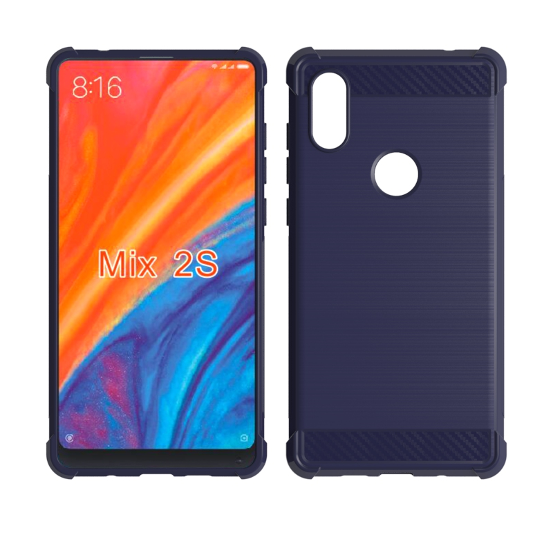 Carbon Fiber Cover soft Tpu case For Xiaomi Mix 2S