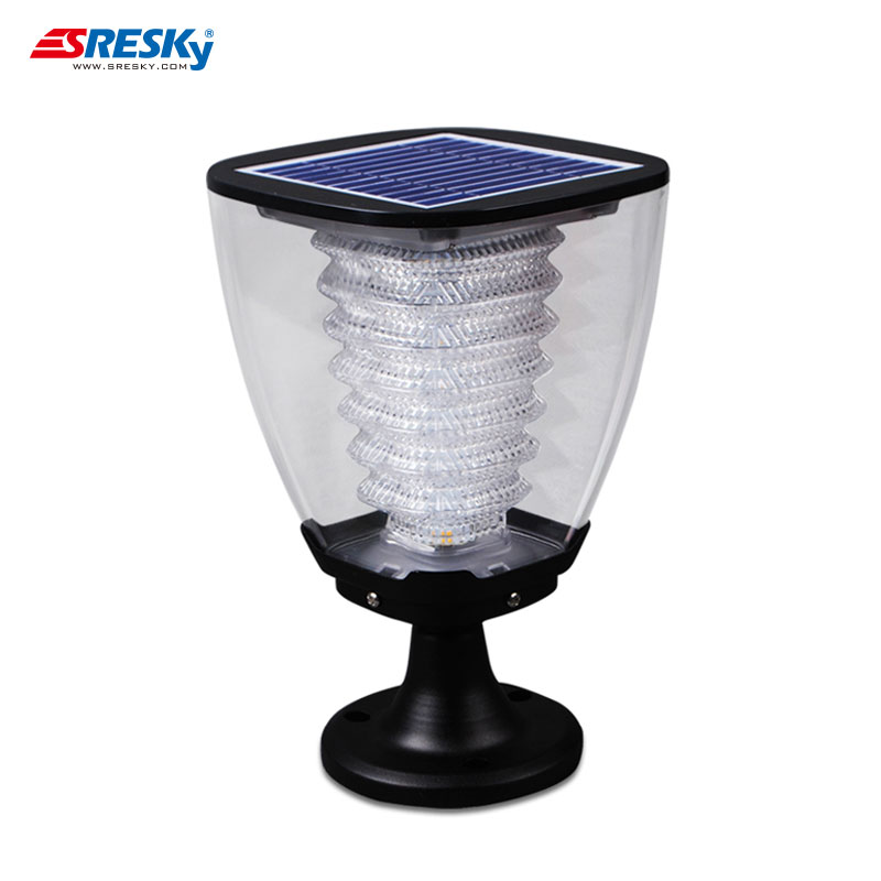 Solar powered garden light, solar column lamp