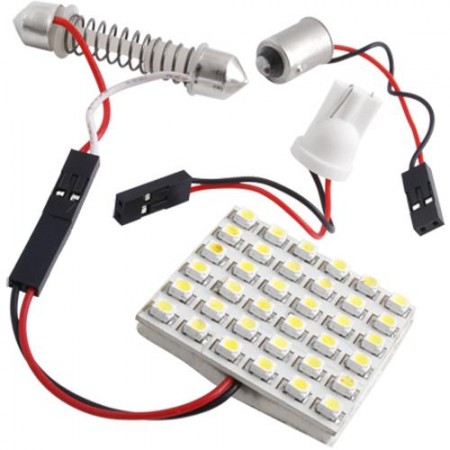 Hot Sale Light Panel 36 SMD LED+T10+BA9S+Festoon Bulb Adapter