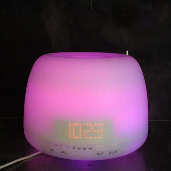 90ml Mini Household Changing Color Ultrasonic Air humidifier Electric Aroma Diffuser With LED Light and Time Clock