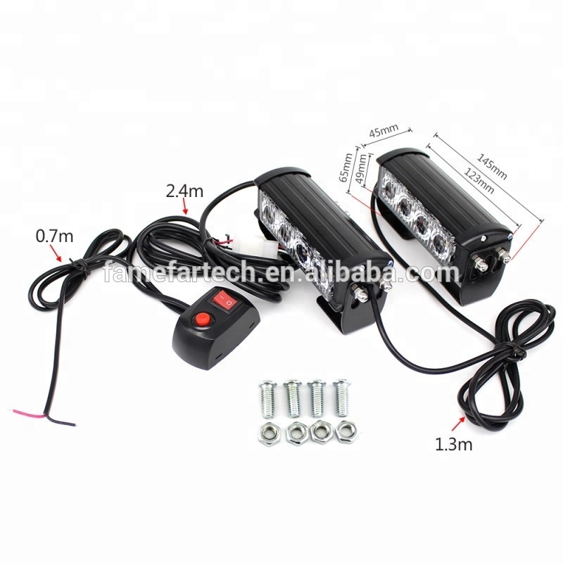 2 COB LED 9 Modes Traffic Advisor Emergency Warning Vehicle Strobe Lights for Interior Roof/Dash/Windshield/Grille/Deck