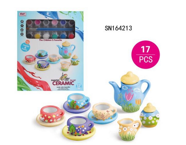 Children Ceramic Painting Toy Tea Set/Children Tea Party Gift Set