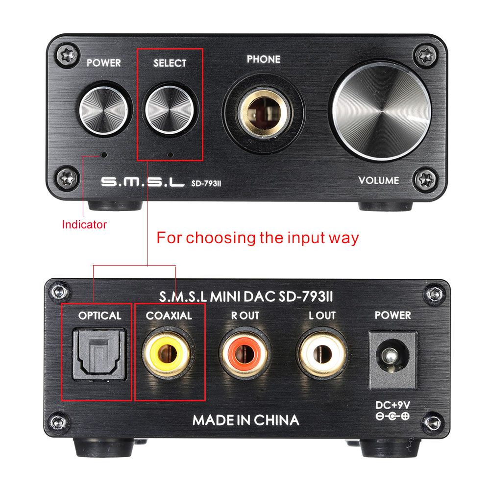 S.M.S.L SD-793II Mini Portable HiFi DAC Digital Coaxial/Optical Stereo Sound Audio Decoder Converter Headset Headphone Amplifier