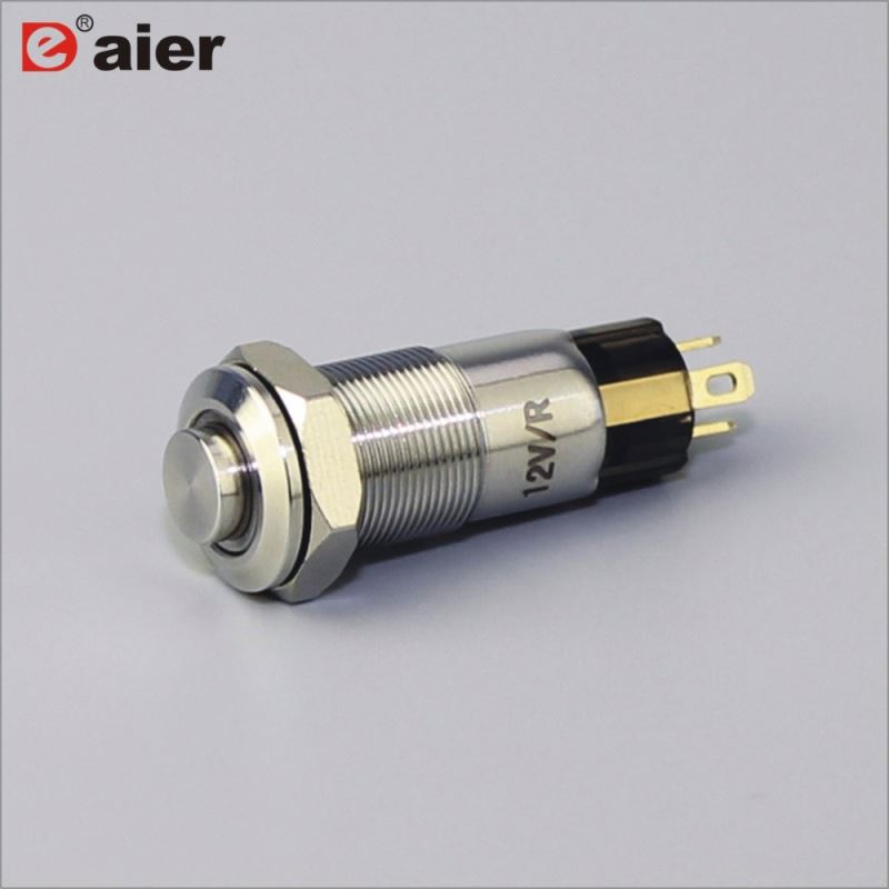 10mm High Button Waterproof Push Button Illuminated Switch 12V