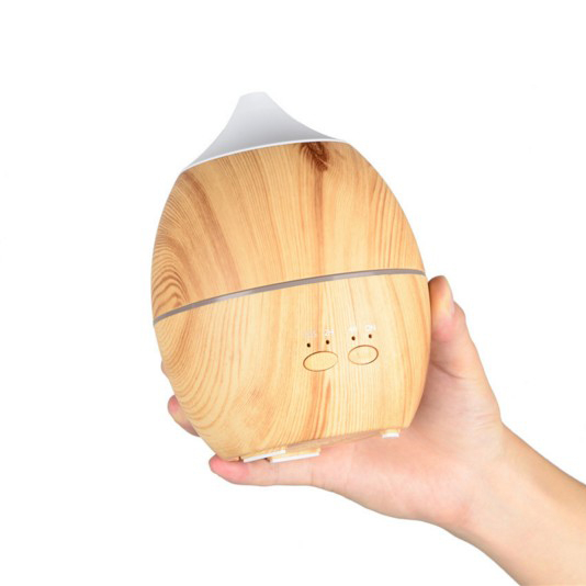 300ml Wood Grain Essential Oil Diffuser Ultrasonic Humidifier with 4 Timers and Soothing Color LED Light Spreads Scent Quickly