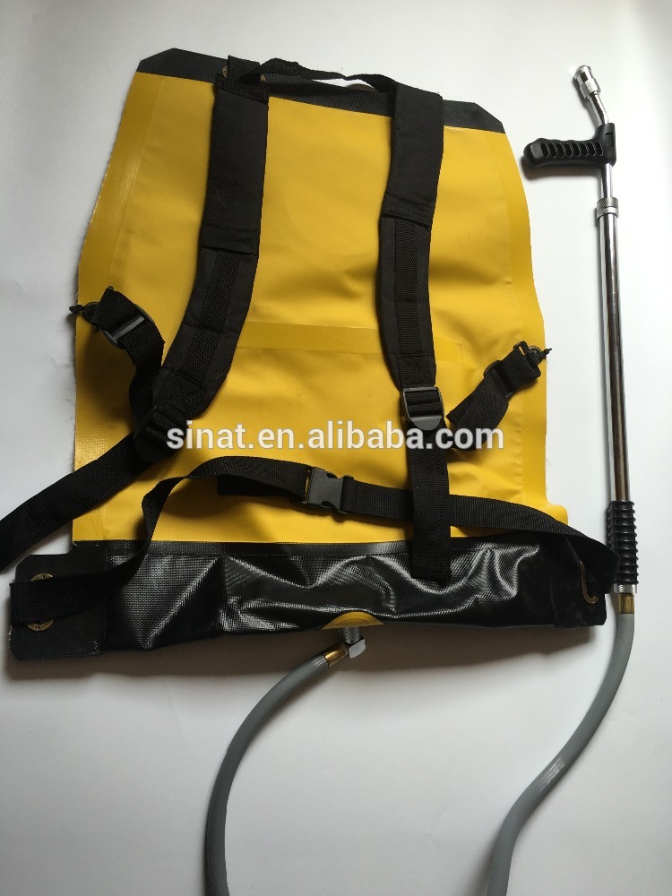 Yellow portable fire fighting water bag 5 gallon