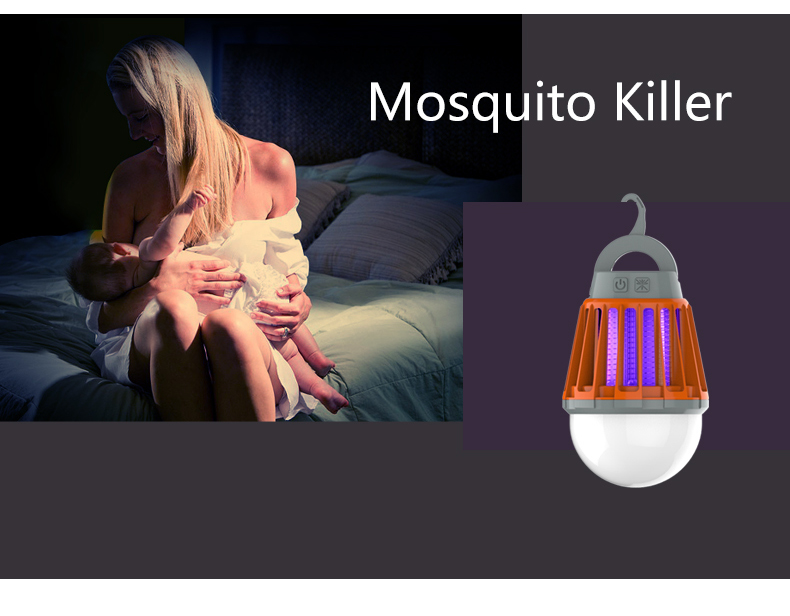 UV LED Bug Zapper Electronic Mosquito Insect Killer Bulb Lantern