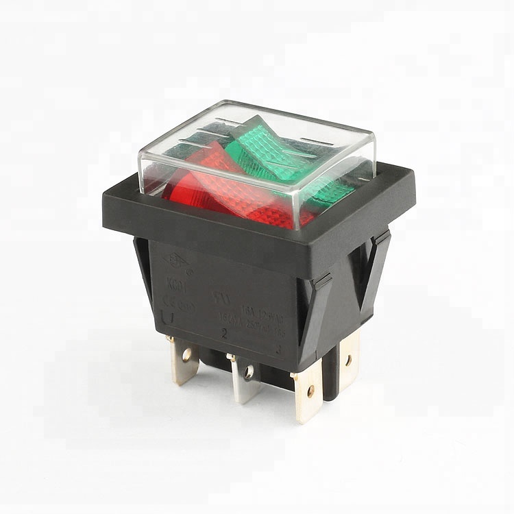 KCD1 dpst 6 pin illuminated rocker switch protective cover