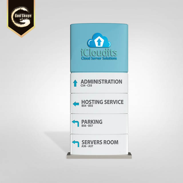 Outdoor advertising double side lighted freestanding led pylon signs