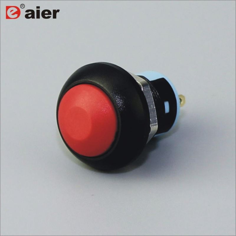 12mm Red Head Waterproof Plastic Exit Push Button For PCB