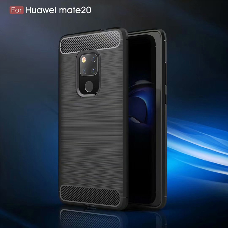 New Arrival Carbon Fiber Tpu case For Huawei Mate 20 brushed tpu soft cover