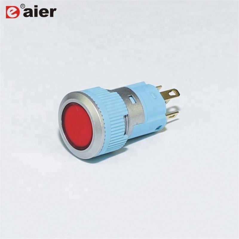 16mm Flat Button 5Pin Momentary Or Latching Lens Illuminated Waterproof Plastic Push Button
