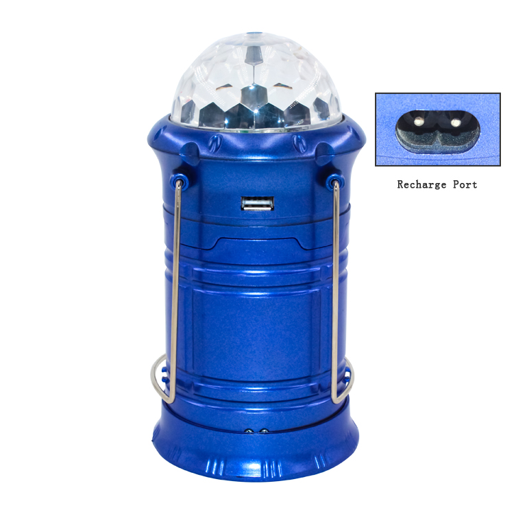 Goldmore 6W 3 in 1 LED Crystal Magic Ball Stage Portable Rechargeable Camping Lantern for Outdoor