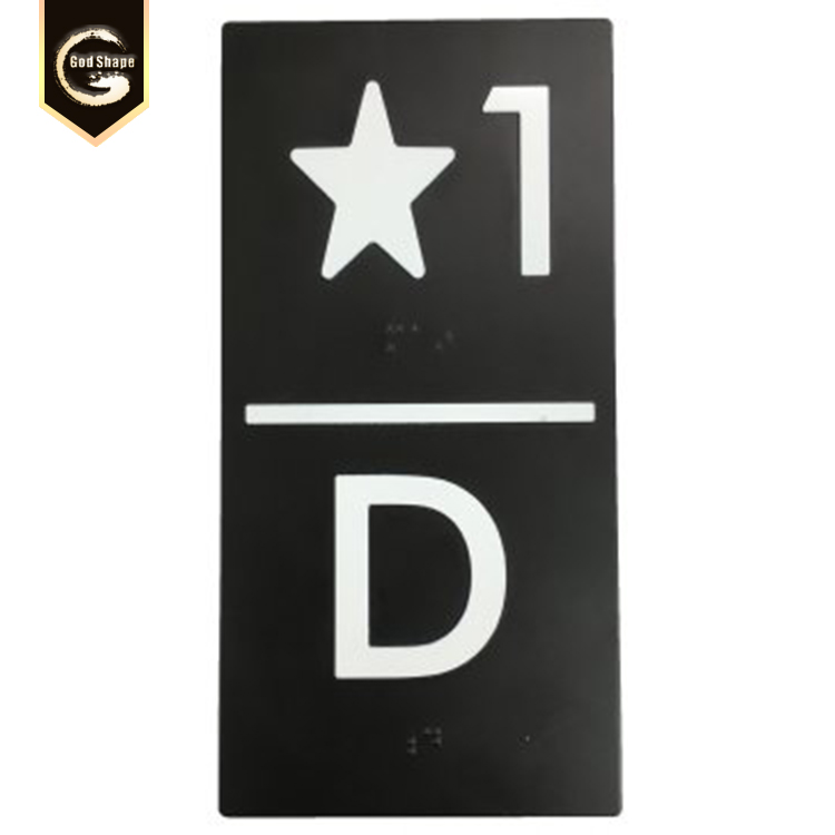 GS Custom Sign spray black wall mounted number plate indoor sign raised letter and ada braille sign