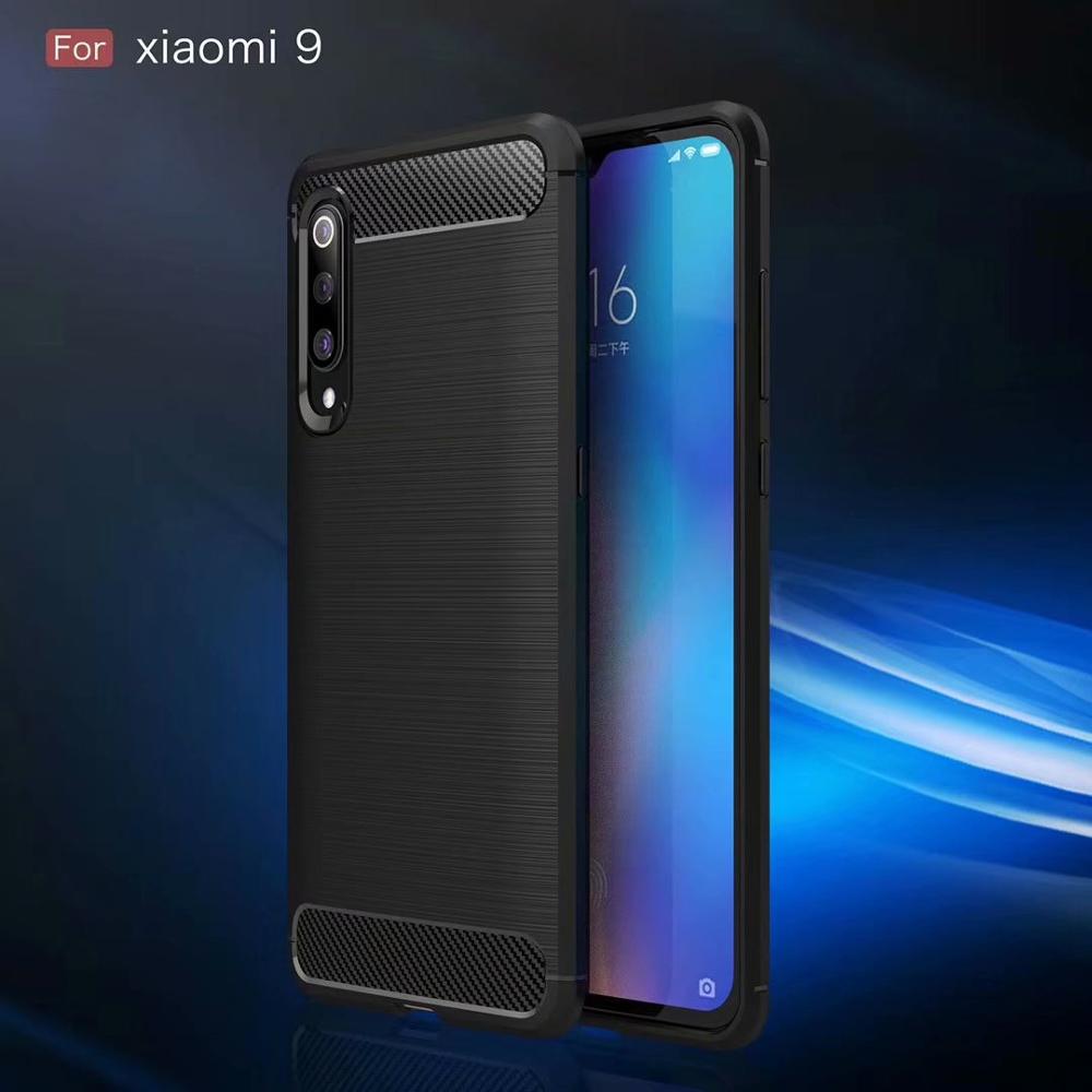 New Arrival Shockproof Carbon Fiber Case Cover for Xiaomi 9 TPU+PC case