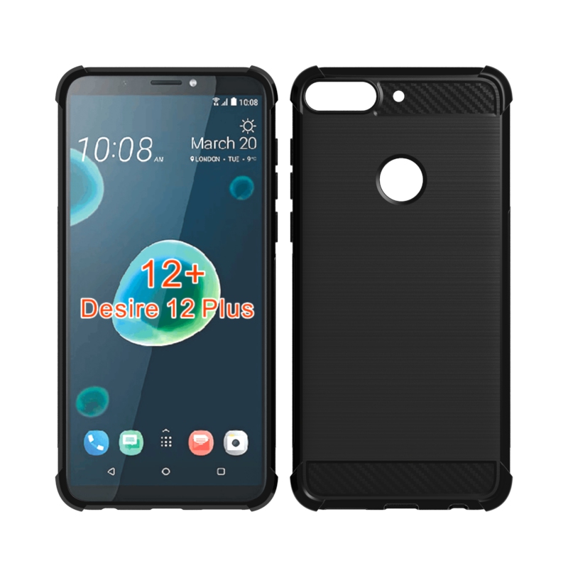 Carbon Fiber Cover soft Tpu case For HTC Desire 12 Plus