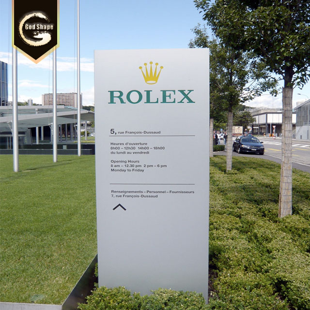 Outdoor signage aluminium illuminated pylon sign led light sign project free standing