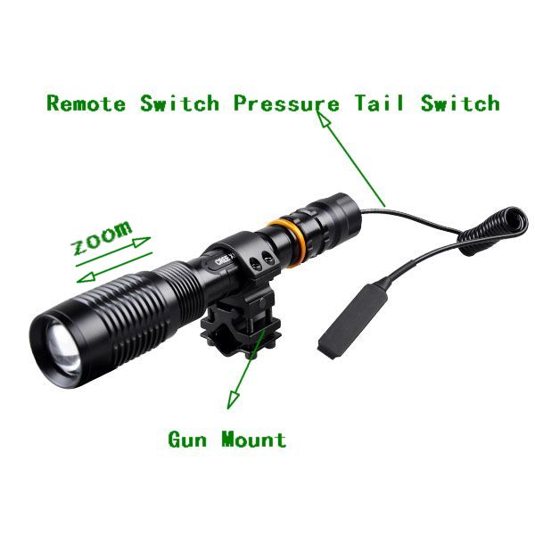 Tactical 10w XML T6 zoomable geepas flashlight