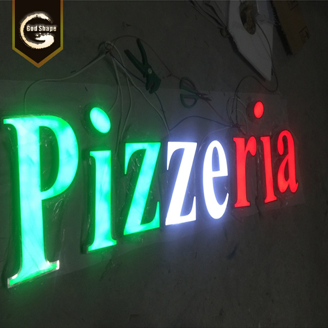 Acrylic Panel Metal Frame Outdoor Store Front Name LED Letters