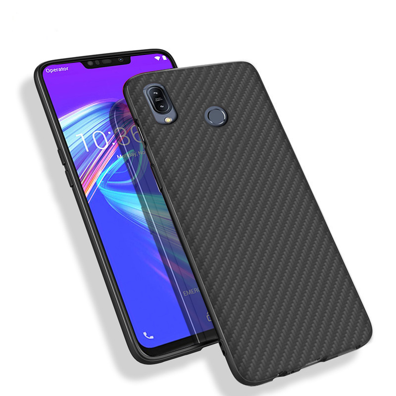 Matte Finish Carbon Fiber Textured Light Thin Shock Absorbing Bumper Skin hard case for ASUS Zenfone Max M2