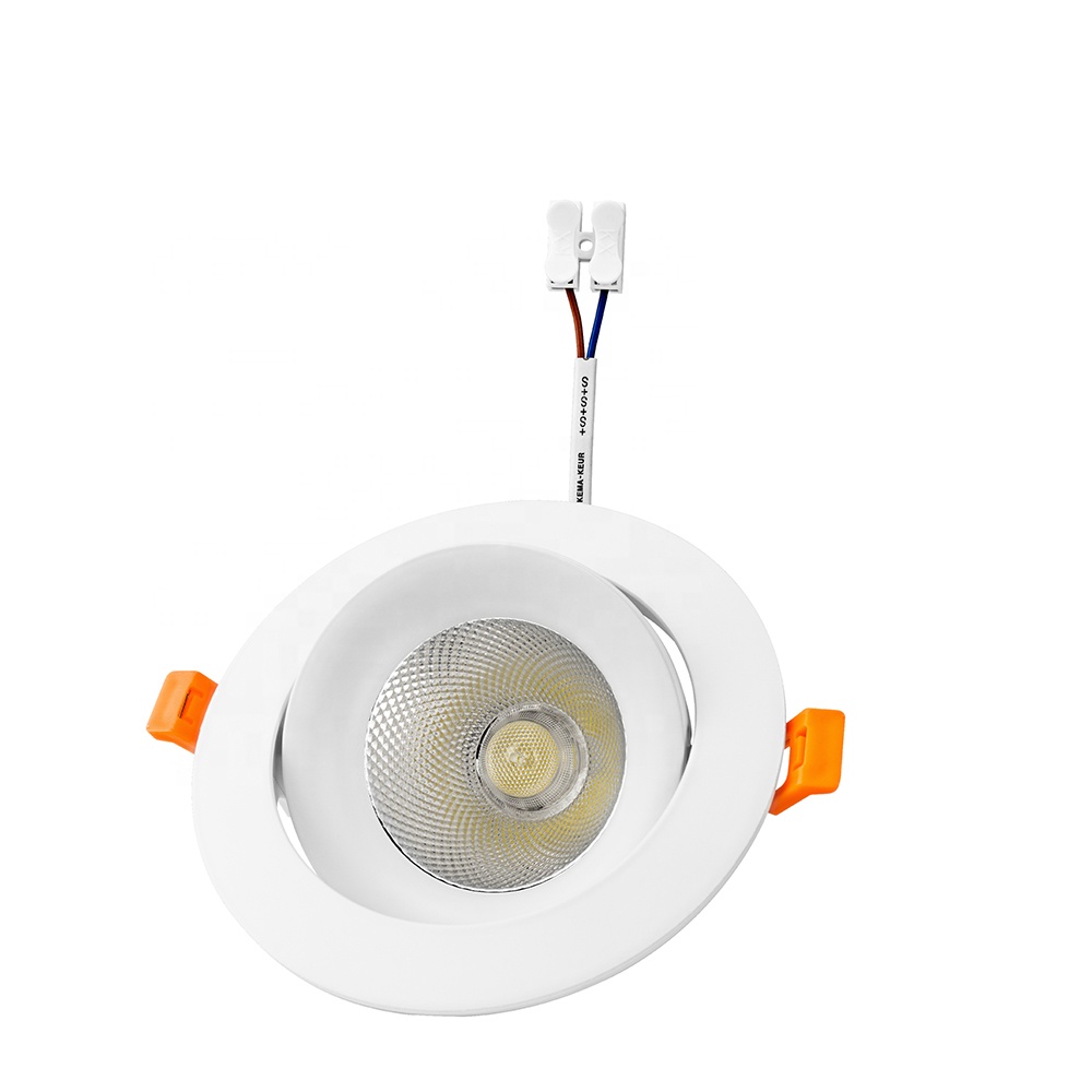 High Lumen 7W 12W 20W Adjustable Direction Cob LED Recessed  Downlight White Covers