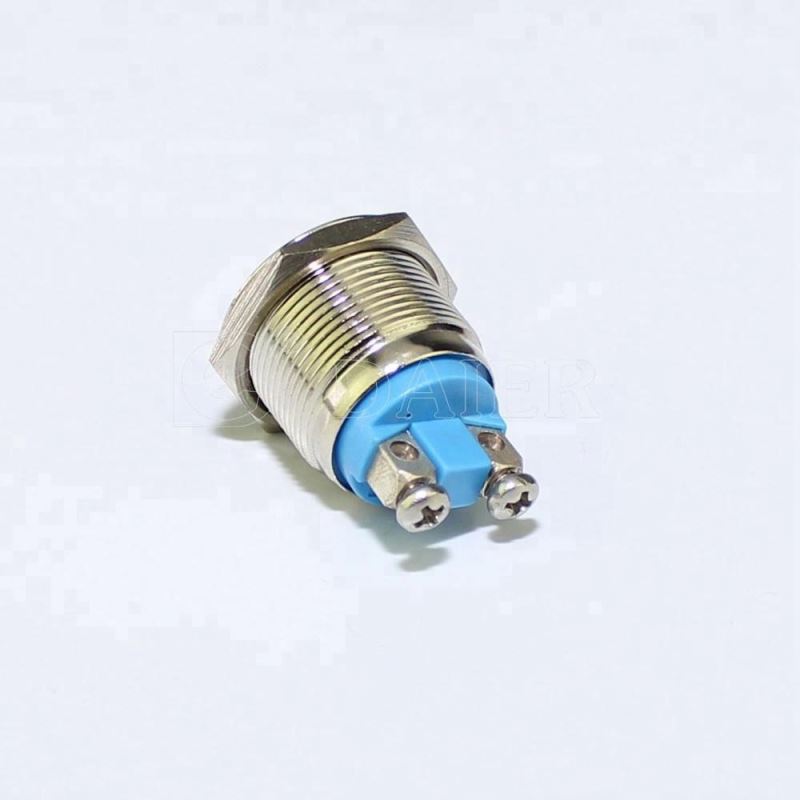 19mm Dome Button SPST Momentary Metal Waterproof Screw Terminal 2 Pin Push Button Reset Switch