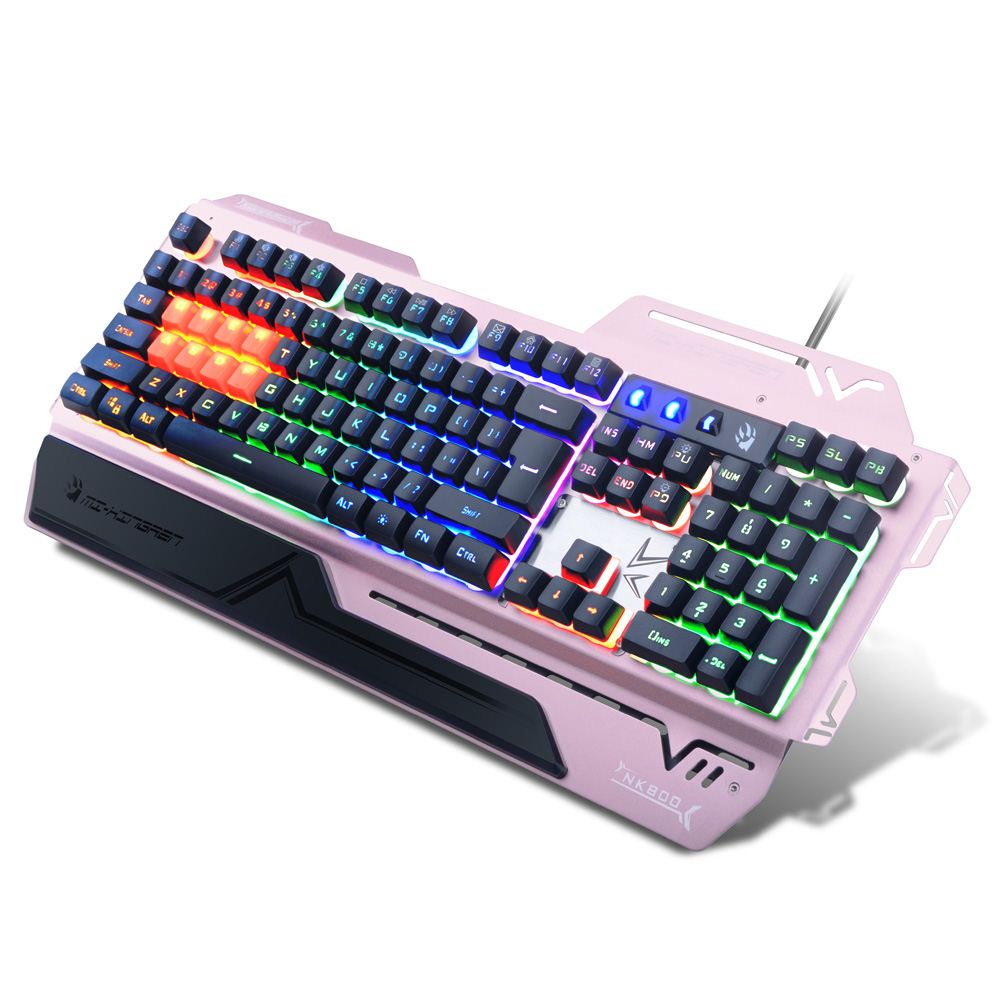 Wired Blue Switches Tactile Mechanical Esport Gaming Keyboard Ergonomic Rainbow LED Backlit with 104 Keys