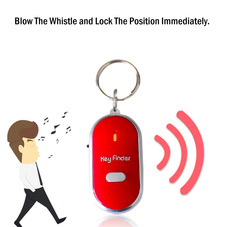 GOGR LED Anti-lost Alarm Key Finder Whistle Locator Find Lost Keys Chain Keychain Sound Control