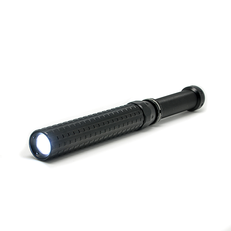 Baton Shock Police Zoomable Strobe Lamp Tactical Flash Light Aluminium Extendable Self Defense Military 3W LED Torch Flashlight