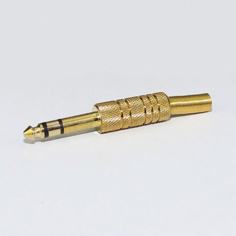 1/4  Mono Plug Metal Housing W/Spring Wire Protection Metal Connector