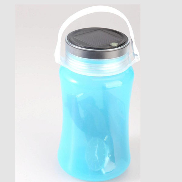 Solar silicone water bottle Lantern with colourful stuff storage bottle