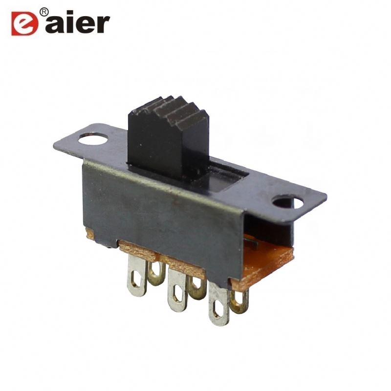 50mA 12VDC 6Pin 2 Position Slide Switch With Black Handle