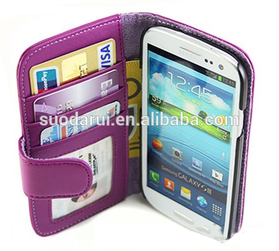 3 Clear ID Card Holders Wallet Phone Case for Samsung i9300 Galaxy S3