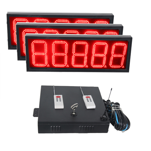 3 Sets 8inch  Red Outdoor 7 Segment LED Display, LED Gas Price Changers Sign with WiFi/RF Control