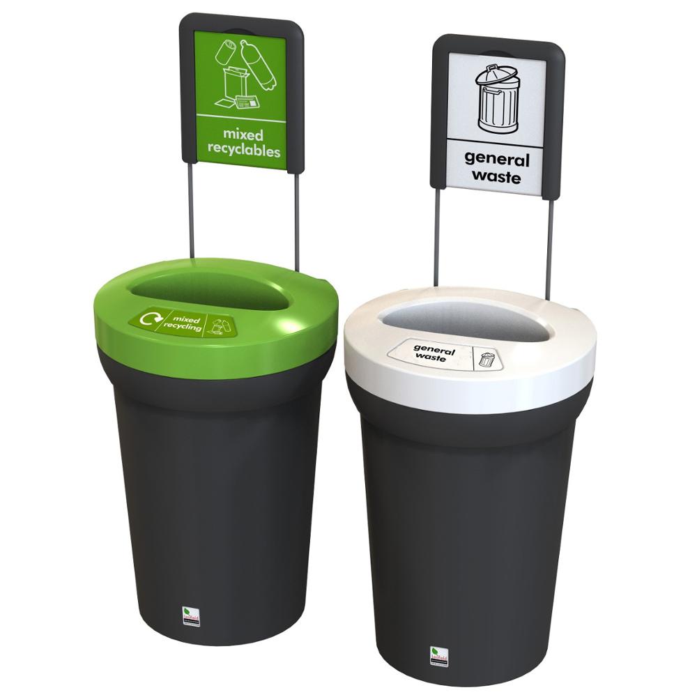 Outdoor playground plastic stainless steel trash can/dust bin/waste bin