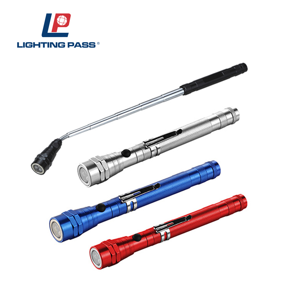 Retractable Flashlight Magnetic Flexible Telescopic pick up led torch light