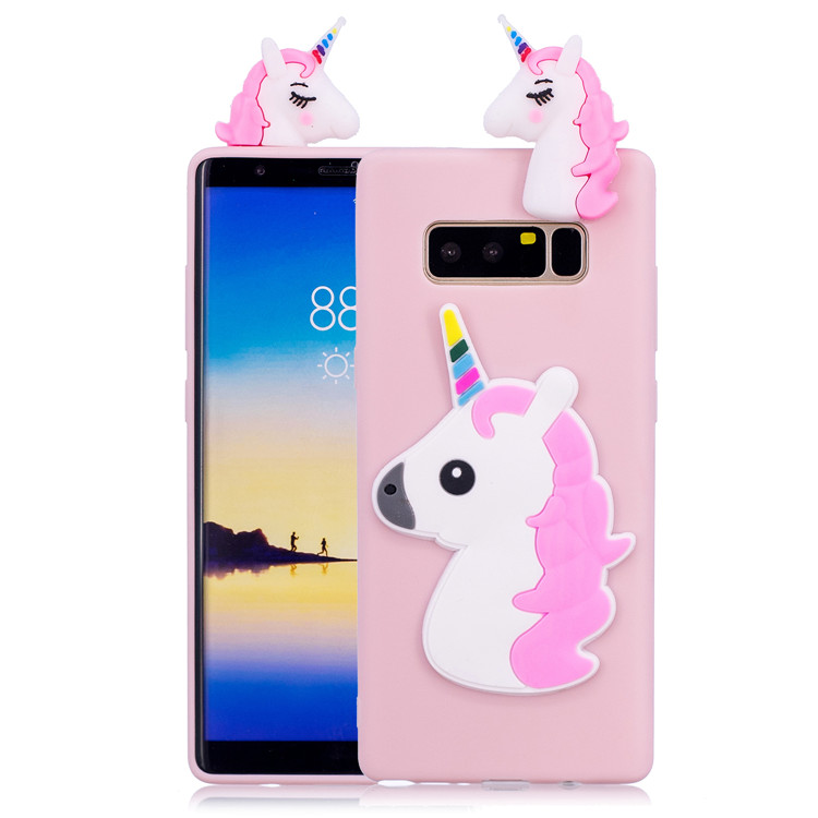 2018 New 3D Cute Cartoon Silicon Cell Phone Case for Samsung Galaxy Note 8 S8 Plus Unicorn Horse