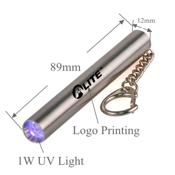 white light 395nm 365nm UV Metal Portable UV Light UV LED Keychain