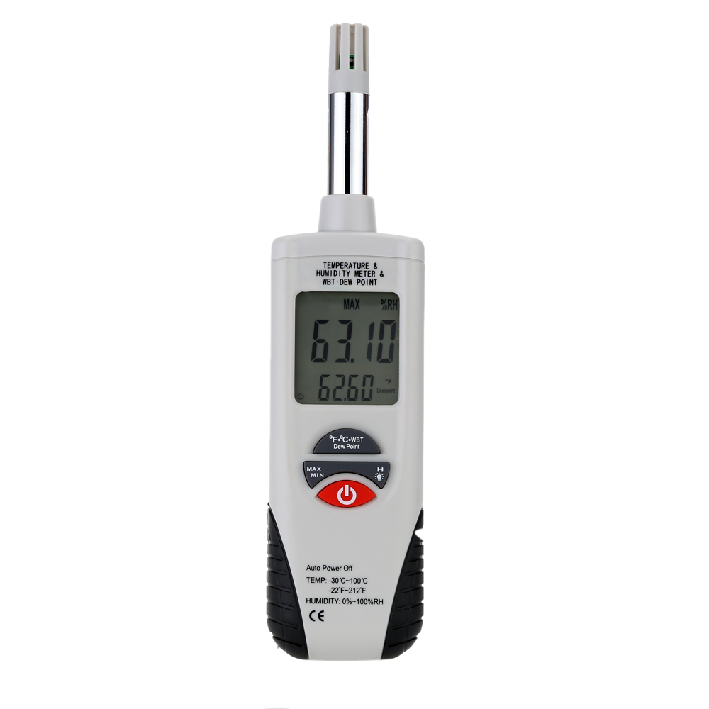 Digital Thermometer Hygrometer LCD Temperature Meter Humidity Tester Wet Bulb/Dew Point Temperature Detector for Laboratory