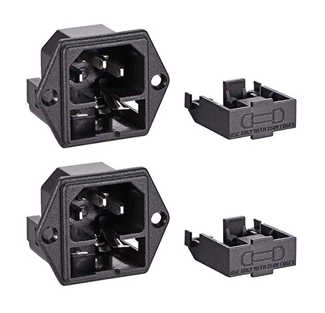 Panel Mount Plug Adapter 250V AC 10A C14 3 Pins IEC Inlet Module Plug Power Connector Socket Straight