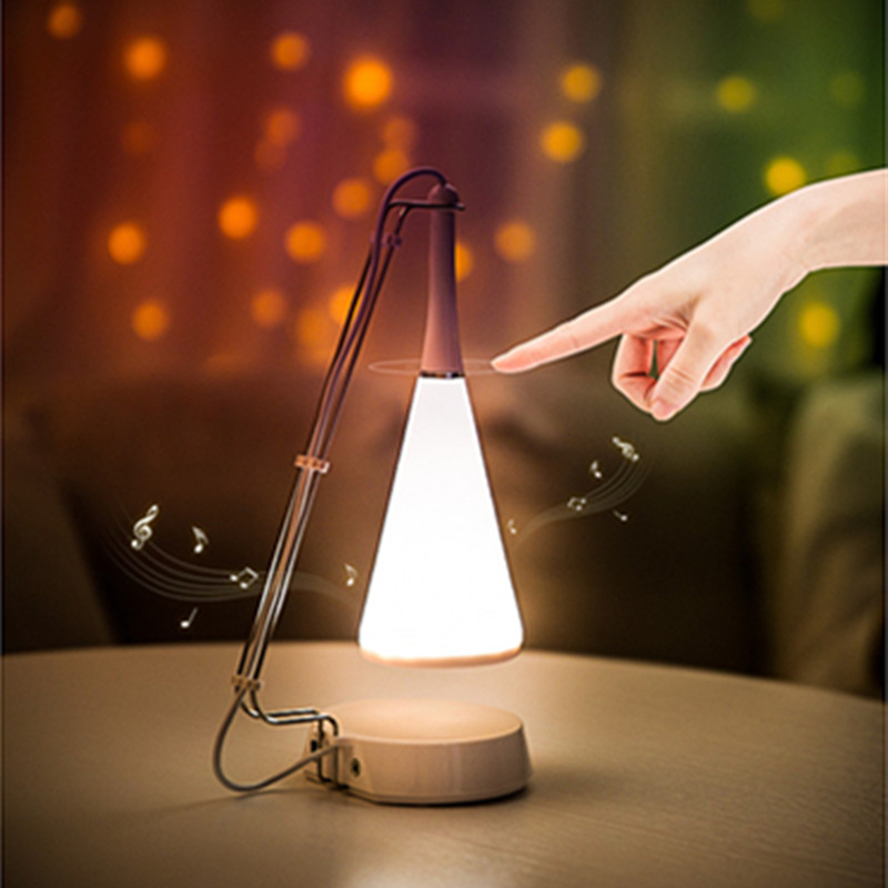 LED Music Table Lamp Touch Switch Desk Lights Smart Bedside Sound Lamp USB Charging Speaker Lighting