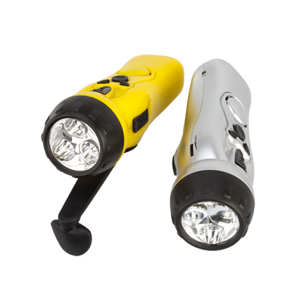 with Alarm Survival 3 LED Ultra Bright Flashlight for Hand Cranking Phone Charger