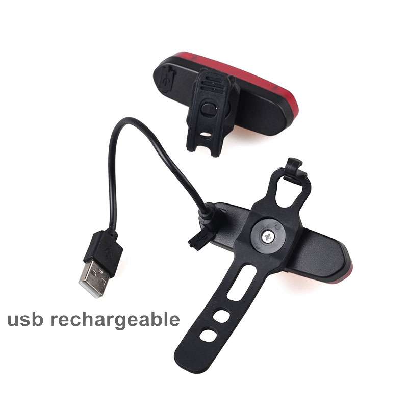 6 Modes Bicycle Tail Light USB Rechargeable Bike Light Set Red