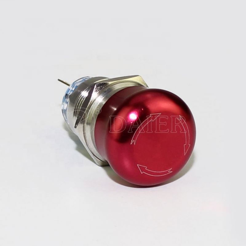 19mm SPST Push ON Momentary Stainless Steel Sealed Stop Switch Emergency