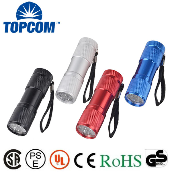 Best 9 LED Mini Aluminum Flashlight Torch for Promotion